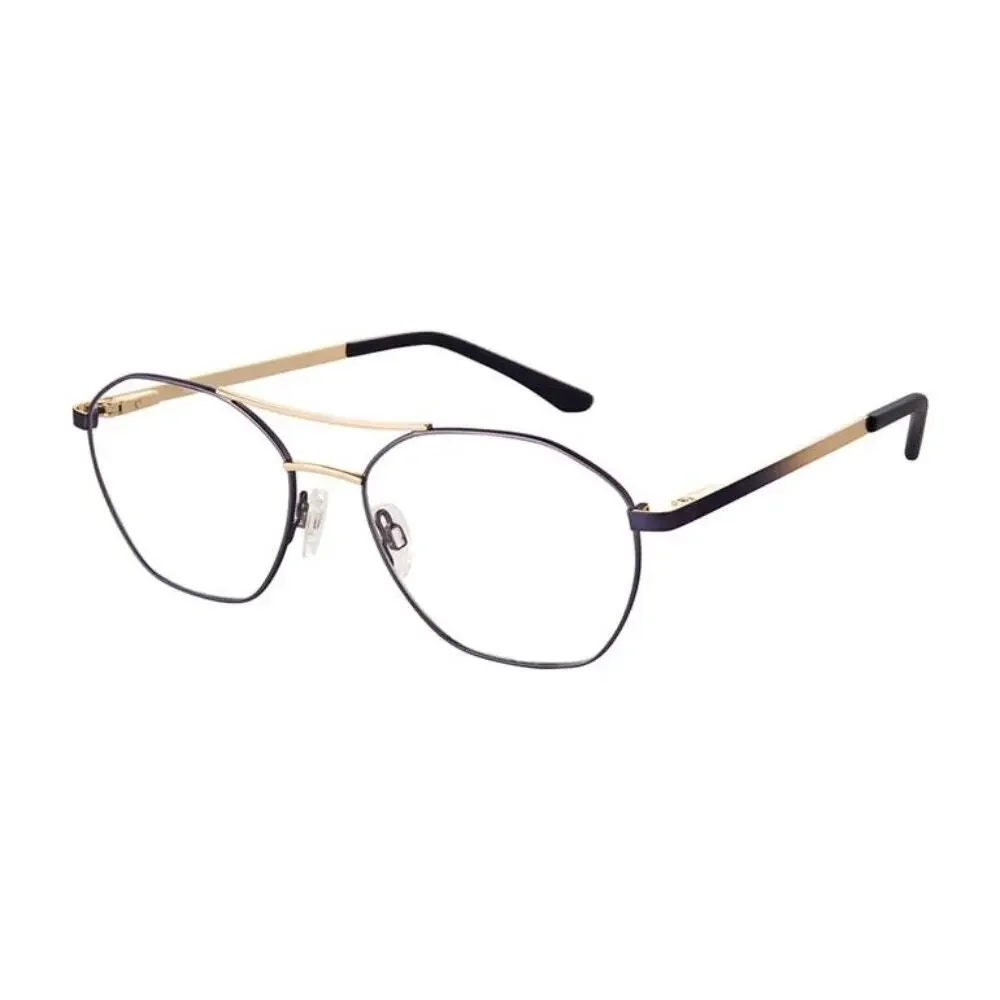 NEW Exces 3179 blue and gold double bag pilot Eyeglasses
